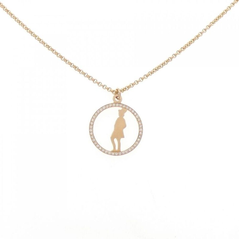 Hermes 750 Pink Gold Diamond Necklace - Picture 1 of 6